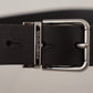 Dolce & Gabbana Elegant Black Leather Belt with Metal Buckle