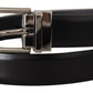 Dolce & Gabbana Elegant Black Leather Belt with Metal Buckle