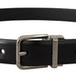 Dolce & Gabbana Elegant Black Leather Belt with Metal Buckle