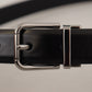 Dolce & Gabbana Elegant Black Leather Belt with Metal Buckle