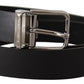 Dolce & Gabbana Elegant Black Leather Belt with Metal Buckle