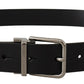 Dolce & Gabbana Elegant Black Leather Belt with Metal Buckle