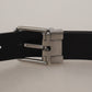 Dolce & Gabbana Elegant Black Leather Belt with Metal Buckle