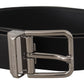 Dolce & Gabbana Elegant Black Leather Belt with Metal Buckle