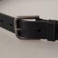 Dolce & Gabbana Elegant Black Leather Belt with Metal Buckle