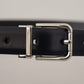 Dolce & Gabbana Elegant Leather Belt with Metal Buckle