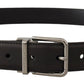 Dolce & Gabbana Elegant Black Leather Belt with Metal Buckle