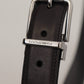 Dolce & Gabbana Elegant Black Leather Belt with Metal Buckle