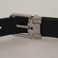 Dolce & Gabbana Elegant Black Leather Belt with Metal Buckle