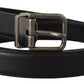 Dolce & Gabbana Elegant Black Leather Belt with Metal Buckle