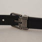 Dolce & Gabbana Elegant Black Leather Belt with Metal Buckle