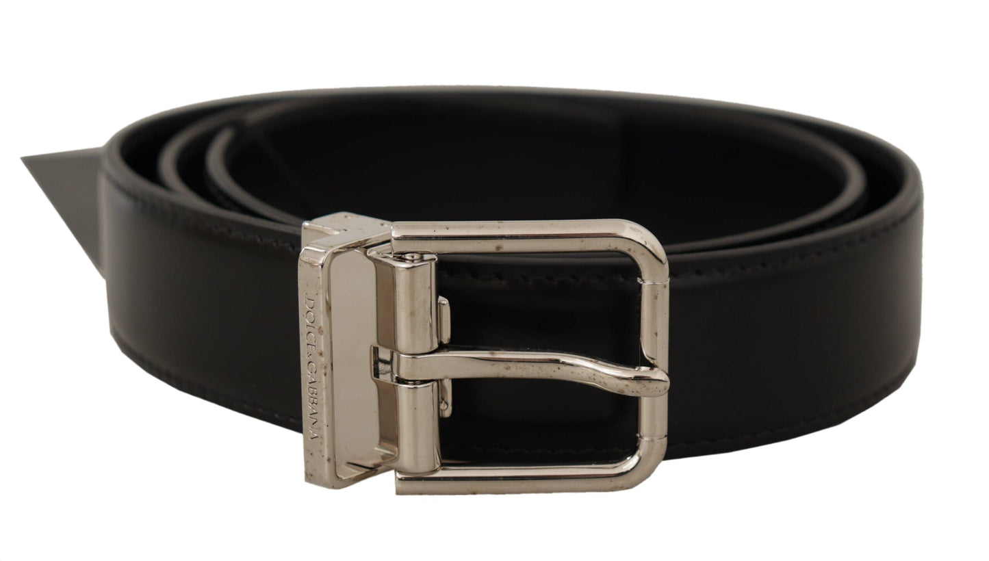 Dolce & Gabbana Elegant Black Leather Statement Belt