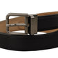 Dolce & Gabbana Sleek Black Leather Belt with Metal Buckle