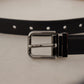 Dolce & Gabbana Sleek Black Leather Belt with Metal Buckle