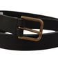 Dolce & Gabbana Elegant Black Leather Belt with Metal Buckle