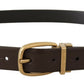 Dolce & Gabbana Elegant Dark Brown Leather Belt