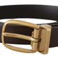 Dolce & Gabbana Elegant Dark Brown Leather Belt