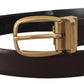 Dolce & Gabbana Elegant Dark Brown Leather Belt