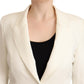 MSGM Elegant Beige Peak Lapel Blazer Jacket