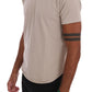 Daniele Alessandrini Beige Cotton Blend Crew Neck Tee