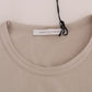 Daniele Alessandrini Beige Cotton Blend Crew Neck Tee