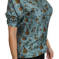 Dolce & Gabbana Elegant Multicolor Silk Blouse with Collar