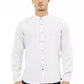 Baldinini Trend White Linen Men Shirt