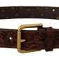 Dolce & Gabbana Elegant Leather Belt with Engraved Buckle