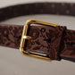 Dolce & Gabbana Elegant Leather Belt with Engraved Buckle