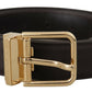 Dolce & Gabbana Elegant Leather Logo Engraved Belt