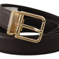 Dolce & Gabbana Elegant Leather Logo Engraved Belt