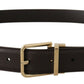 Dolce & Gabbana Elegant Leather Logo Engraved Belt