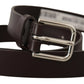 Dolce & Gabbana Elegant Leather Belt with Engraved Logo Buckle