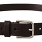 Dolce & Gabbana Elegant Leather Belt with Engraved Logo Buckle