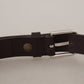 Dolce & Gabbana Elegant Leather Belt with Engraved Logo Buckle