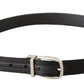 Dolce & Gabbana Elegant Black Leather-Canvas Designer Belt