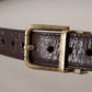 Dolce & Gabbana Elegant Leather Belt with Engraved Buckle