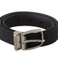 Dolce & Gabbana Elegant Black Leather Designer Belt