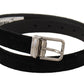 Dolce & Gabbana Elegant Black Velvet Designer Belt