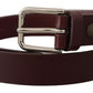 Dolce & Gabbana Maroon Luxe Leather Belt with Metal Buckle