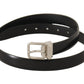 Dolce & Gabbana Elegant Black Leather Belt with Metal Buckle