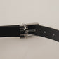 Dolce & Gabbana Elegant Black Leather Belt with Metal Buckle