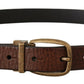 Dolce & Gabbana Elegant Leather Belt with Metal Buckle