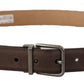 Dolce & Gabbana Elegant Leather Belt with Metal Buckle