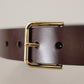 Dolce & Gabbana Elegant Black Leather Belt with Metal Buckle