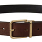 Dolce & Gabbana Elegant Brown Leather Belt with Metal Buckle