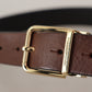 Dolce & Gabbana Elegant Brown Leather Belt with Metal Buckle