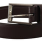 Dolce & Gabbana Elegant Dark Brown Leather Belt