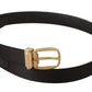 Dolce & Gabbana Elegant Silk Leather Buckle Belt