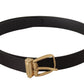 Dolce & Gabbana Elegant Silk Leather Buckle Belt